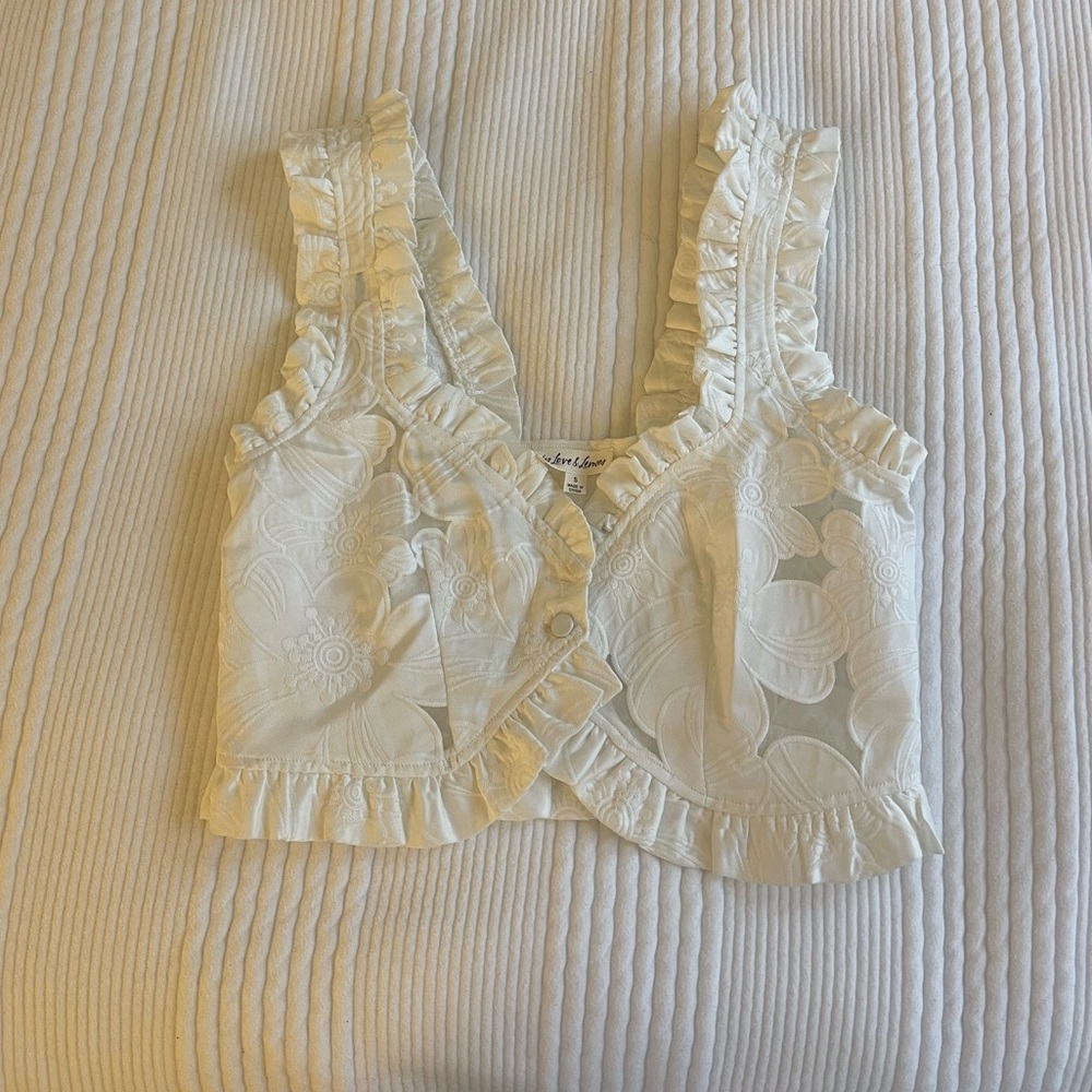 for love and lemons white floral top